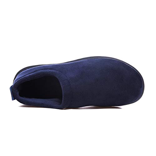 Zapatillas de Invierno Mujer Hombre Pantuflas de algodón con Memoria Zapatillas de Estar Al Aire Libre Forro cálido Pantuflas Mocasín Estilo,Azul,41 EU