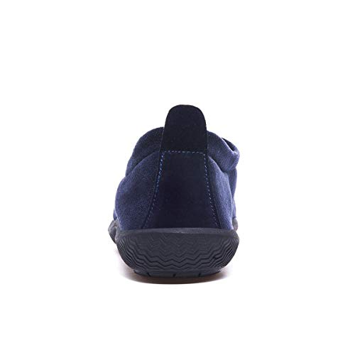 Zapatillas de Invierno Mujer Hombre Pantuflas de algodón con Memoria Zapatillas de Estar Al Aire Libre Forro cálido Pantuflas Mocasín Estilo,Azul,41 EU