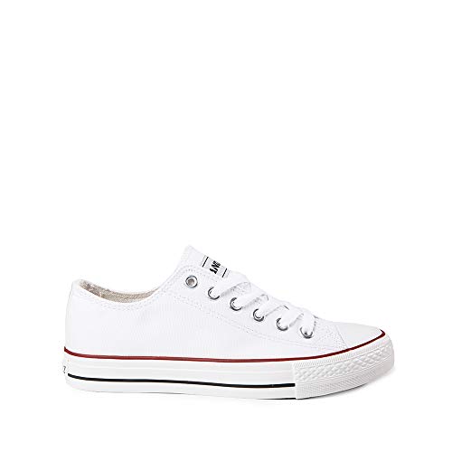 Zapatillas Mujer Lona Goma Puntera Casual (White, Medium, 37)…