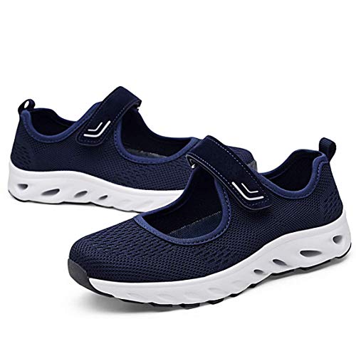 Zapatillas para Mujer Deportivo Sandalias Merceditas Ligero Mary Jane Deportes para Caminar Yoga Mocasines Verano Correr Calzado Azul EU40