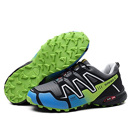 Zapatillas Trekking Hombre Zapatillas Senderismo Transpirable Antideslizante Al Aire Libre Zapatillas de Deporte Verde 40