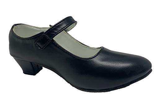 Zapato Flamenco Baile sevillanas niña,Mujer Negro 30