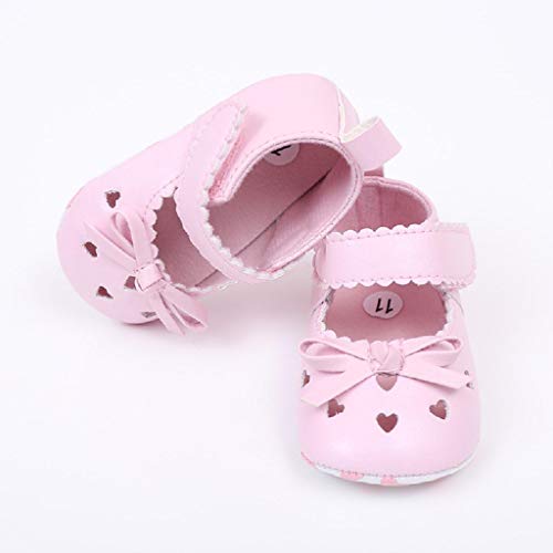 Zapatos Bebé Niña 2019 SHOBDW Zapatos De Cuna Zapatillas Antideslizantes De Suela Blanda Zapatos Bowknot De Velcro Verano Zapatos Bebé Recién Nacida Zapatos Bebe Primeros Pasos(Rosa,0~6)