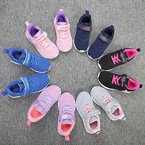 Zapatos Bebe Niño Deportivas Niño Velcro Muchachos Tenis Bambas Zapatillas de Correr Unisex Calzado Gimnasio Caminar Diariamente Zapatos Atléticos Interior y Exterior Lindo Moda Azul Oscuro Talla 36