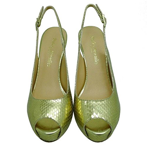 Zapatos Mujer Salones Peep_Toes Pedro Miralles 19425 Oro 38