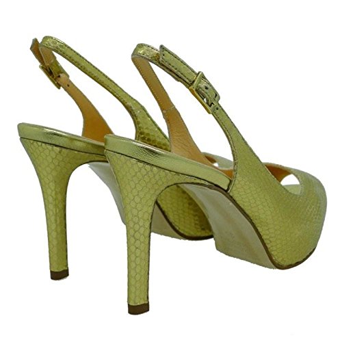 Zapatos Mujer Salones Peep_Toes Pedro Miralles 19425 Oro 38