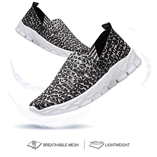 Zapatos para Corror Mujer Zapatillas de Deportiva Slip on Huecos Sneakers para Caminar Walking Calzado Malla Transpirables Loafer Ligeros Mocasines Verano Marrón 39 EU