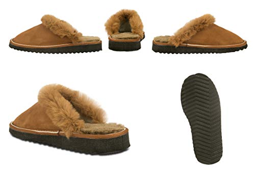 Zerimar Zapatillas Invierno Casa | Pantuflas de Casa Cuero | Zapatillas Casa Piel Double Face | Pantuflas Invierno | Zapatillas de Casa Hombre y Mujer