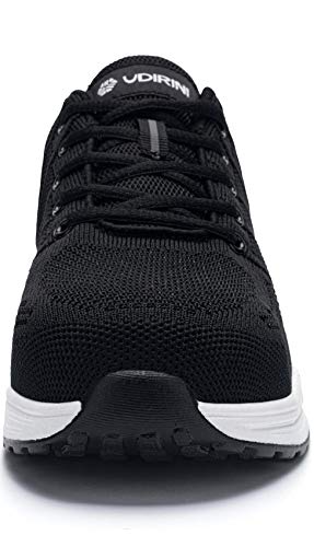 Ziboyue Zapatos de Seguridad Hombres Aire Liviano Calzado de Trabajo con Punta de Acero Transpirable Zapatillas de Seguridad (Negro Blanco,45 EU)