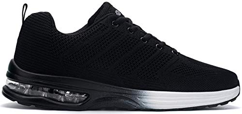 Ziboyue Zapatos de Seguridad Hombres Aire Liviano Calzado de Trabajo con Punta de Acero Transpirable Zapatillas de Seguridad (Negro Blanco,45 EU)