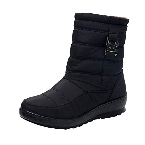 ZODOF Botas de Nieve para Mujer Mujeres Calientes de Invierno Botas para la Nieve Botas Casuales para Mujer Botines cálidos Botas de Mediana Edad