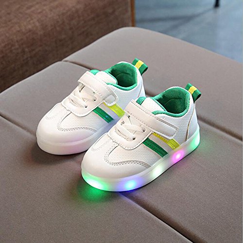 ZODOF Niño niño niños Zapatos de Rayas de bebé LED iluminan Zapatillas Luminosas Calzado Deportivo Running Zapatos Ligero y Transpirables para Unisex Niños