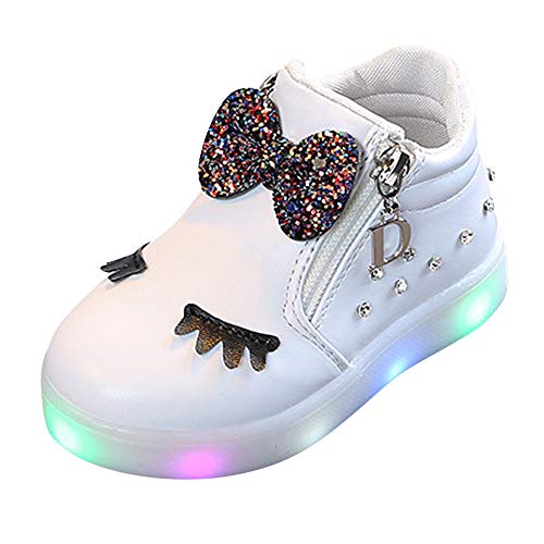 ZODOF Zapatos Casuales CóModos De Los NiñOs Lindos del Conejo NiñOs BebéS Infantil Crystal Bowknot Led Botas Luminosas Zapatillas Deportivas Zapatillas