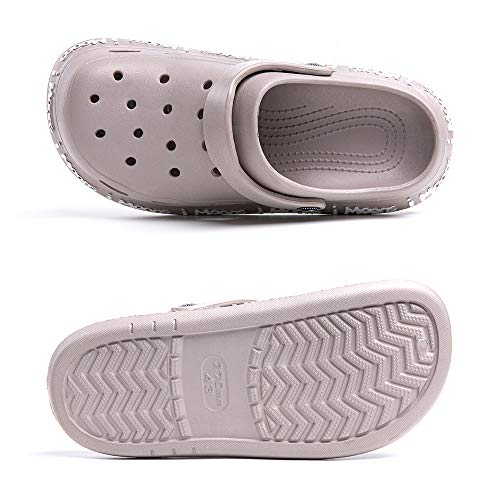 Zuecos Hombre Sandalias de Verano Playa Piscina Zapatillas de Trabajo Hospital Deportivas Ahueca Hacia Respirable 5-Gris EU44