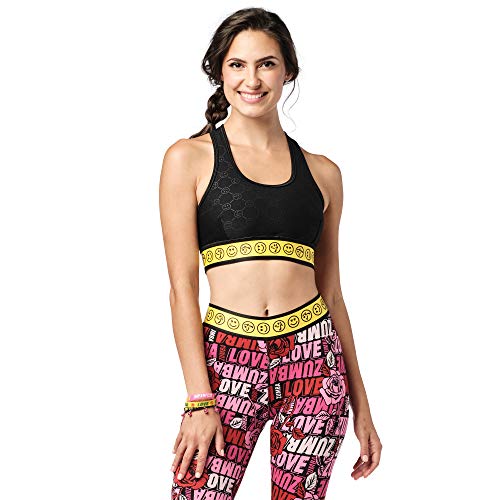 Zumba Athletic Dance Fitness - Sujetador deportivo para mujer, color negro, talla XXL