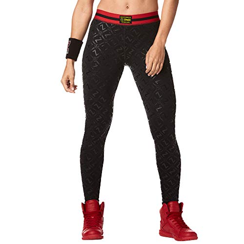 Zumba Mallas de Entrenamiento con Estampado de Moda para Mujer Pequeña BB Negro