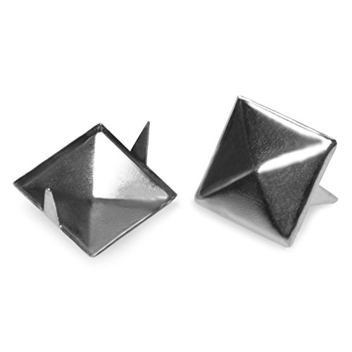 100pcs 2 Dientes Remaches Piramides 12mm Plata Pyramid Studs