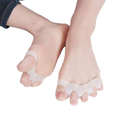 2 Par Gel Correctores de Dedos de Pie, Separador de Toe Espaciadores de Goma del Dedo Dolor Alivio Usadas para Deportes Actividades, Yoga Práctica y  Férulas para Juanetes