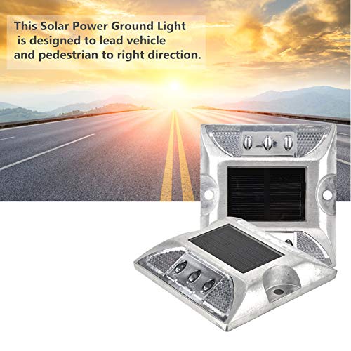 2 piezas Luz solar para suelo, Luces LED, 6 luces de marcador de tierra LED, Lámpara exterior impermeable para carretera, camino, plataforma, muelle, entrada de auto, jardín (blanca)