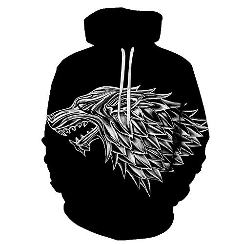 2020 Nuevo Juego De Tronos Direwolf Hombres Sudaderas con Capucha Mujer Sudadera Moda Loog Manga con Capucha Tops Abrigo De Talla Grande S-6Xl-Wnt071_L