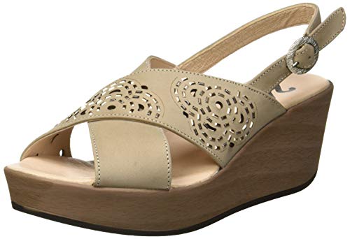 24 HORAS 24049, Sandalias con Plataforma para Mujer, Beige (Cana 10), 39 EU