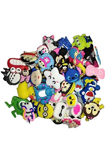 50 Pcs Different Shoe Charms for Croc Shoes & Bracelet Wristband Kids Party Birthday Gifts - Decoración de zapatos Mix color