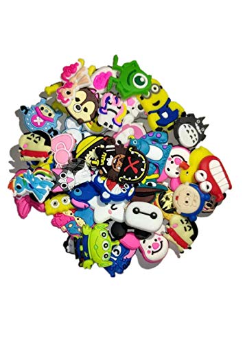 50 Pcs Different Shoe Charms for Croc Shoes & Bracelet Wristband Kids Party Birthday Gifts - Decoración de zapatos Mix color