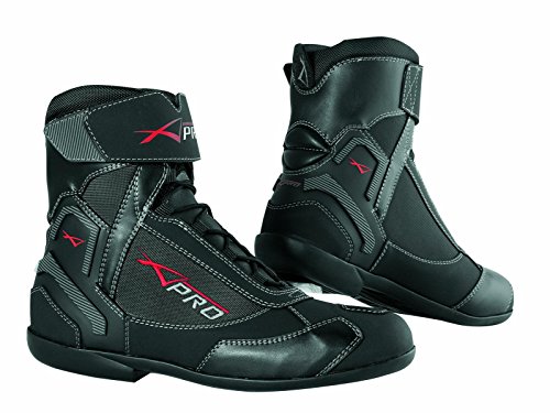 A-pro - Botas de invierno de cuero impermeable, transpirables para motocicleta color negro 39