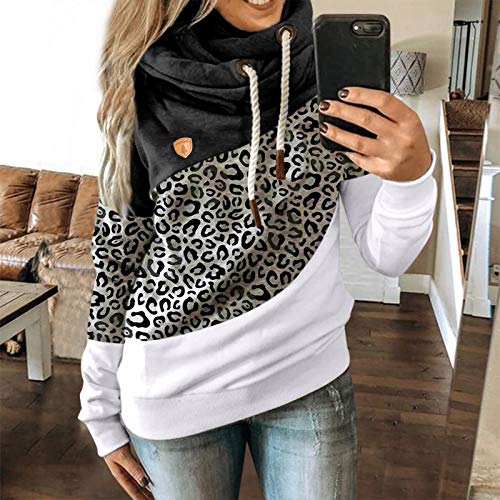 Abrigo De Invierno con Capucha De Las Mujeres Patchwork Chaqueta con Cremallera De Lana Caliente Abrigo De AlgodóN con Capucha Casual Outwear Sudadera con Capucha Deportiva riou