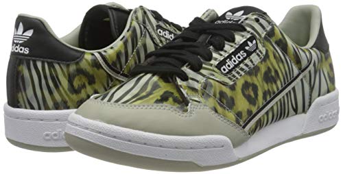 adidas Continental 80 W, Zapatillas de Gimnasio Mujer, Core Black Metal Grey Signal Green, 36 EU