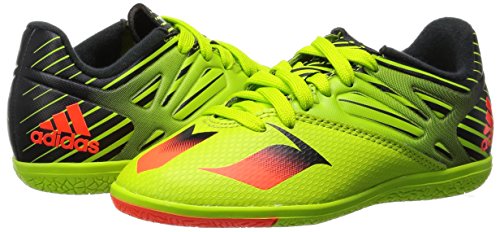 adidas Messi 15.3 IN J, Botas de fútbol Unisex niños, Verde/Rojo/Negro (Seliso/Rojsol/Negbas), 35 1/2