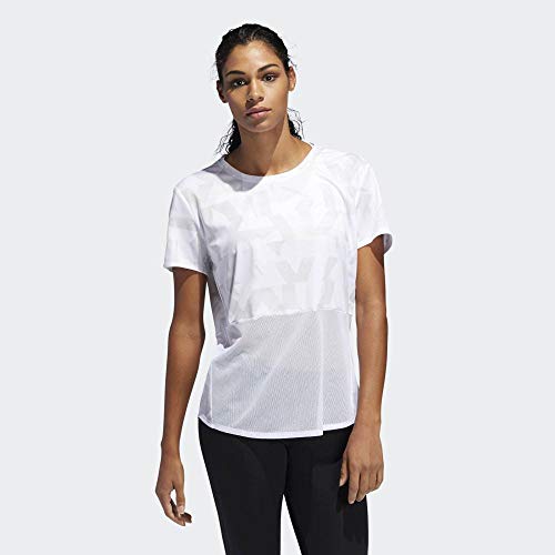 adidas Own The Run tee Speed Splits Women T-Shirt (Short Sleeve), Mujer, White/Grey One f17, S