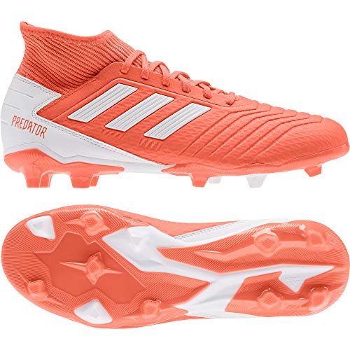 adidas Predator 19.3 FG Mujer, Bota de fútbol, Hi-Res Coral-White-Glow Pink, Talla 6 UK (39 1/3 EU)