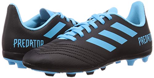 Adidas Predator 19.4 FxG J, Niño, Noir Bleu Cyan Jaune Fluo, 35 EU