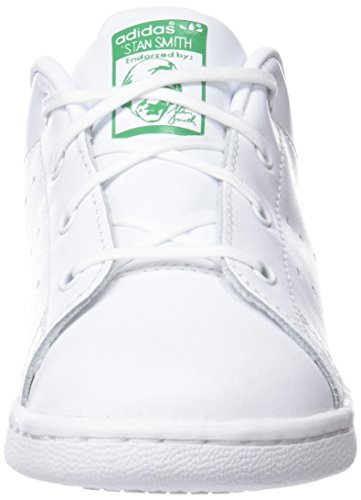 adidas Stan Smith, Zapatillas Unisex niños, Blanco (Footwear White/Footwear White/Green 0), 27 EU