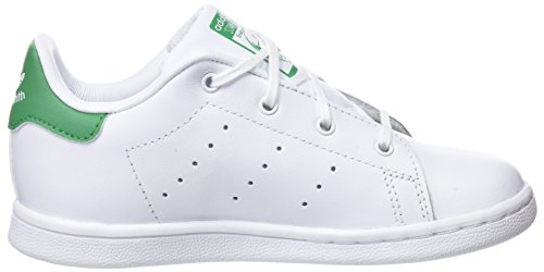 adidas Stan Smith, Zapatillas Unisex niños, Blanco (Footwear White/Footwear White/Green 0), 27 EU