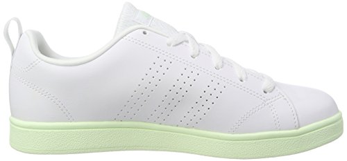 adidas Vs Advantage Clean, Zapatillas de Tenis Mujer, Blanco (Ftwwht/Ftwwht/Aergrn 000), 44 EU