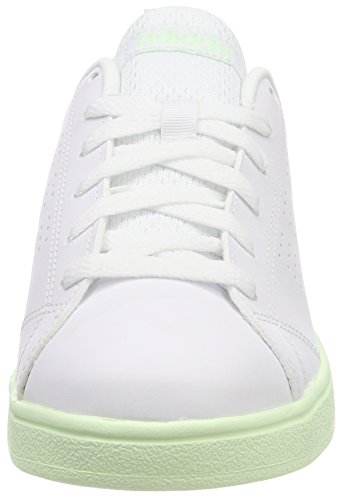 adidas Vs Advantage Clean, Zapatillas de Tenis Mujer, Blanco (Ftwwht/Ftwwht/Aergrn 000), 44 EU