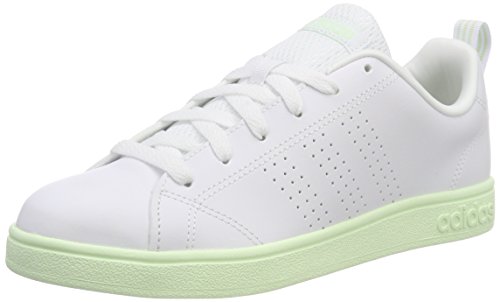 adidas Vs Advantage Clean, Zapatillas de Tenis Mujer, Blanco (Ftwwht/Ftwwht/Aergrn 000), 44 EU