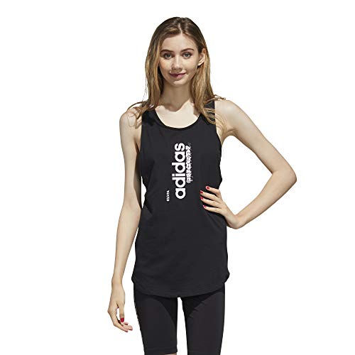 adidas W Vertical Tk Camiseta De Tirantes, Mujer, Negro/Blanco, S