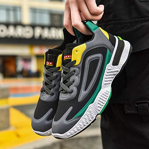 Aerlan Laufschuhe für Männer und Frauen,Zapatos para Correr de Aire para Mujer,Zapatos Casuales Masculinos Deportes Gruesos Zapatos de Senderismo al Aire Libre-Green_44#