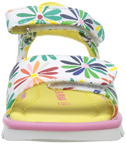 Agatha Ruiz de la Prada 192967, Sandalias con Punta Abierta Niña, Multicolor (Blanco Y Flores (Tejido Y Estampado) B), 28 EU