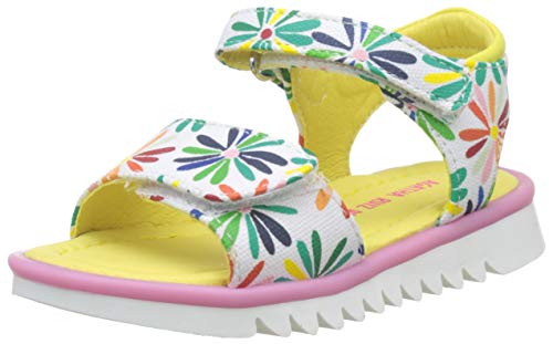 Agatha Ruiz de la Prada 192967, Sandalias con Punta Abierta Niña, Multicolor (Blanco Y Flores (Tejido Y Estampado) B), 28 EU