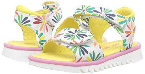 Agatha Ruiz de la Prada 192967, Sandalias con Punta Abierta Niña, Multicolor (Blanco Y Flores (Tejido Y Estampado) B), 28 EU