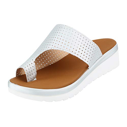 AIni Zapatillas De Verano Mujer Sandalias Romanas Sandalias De TacóN Bajo De Corte Bajo TacóN 4cm Zapatos De Plataforma Zapatos De Playa Sandalias Casual En Color Liso Sandalias Planas CóModos 35-43