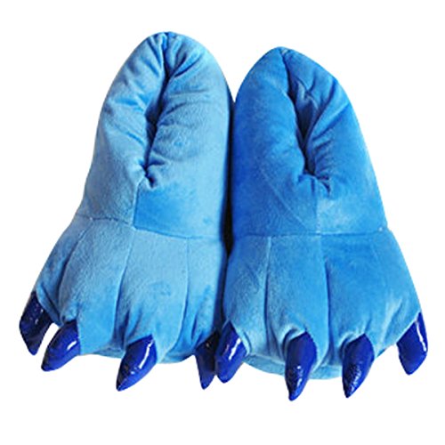 Aivtalk - Adulto Zapatilla de Franela Suave Caliente de Paw Animal Divertido Slipper Dsfraz Cosplay Garraa Monstruo Para Carnaval Navidad Talla EU 38-45 - Azul