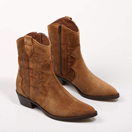 Alpe, Botas Camperas Marrones de Piel para Mujer, 38