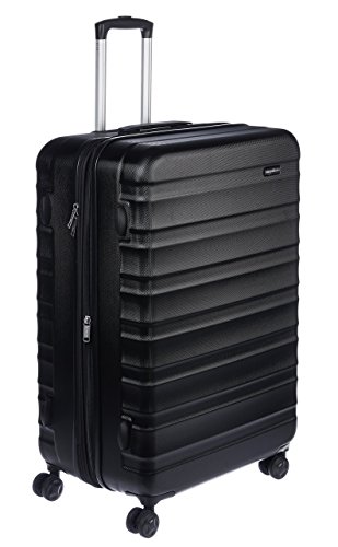 Amazon Basics - Maleta de viaje rígidaa giratoria - 78 cm, grande, Negro