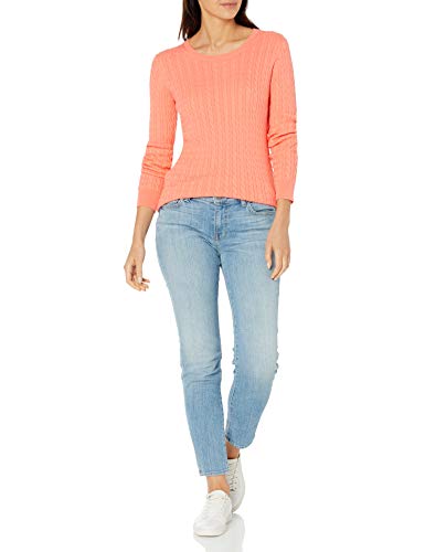 Amazon Essentials Lightweight Cable Crewneck Sweater Pullover-Sweaters, Coral, XL