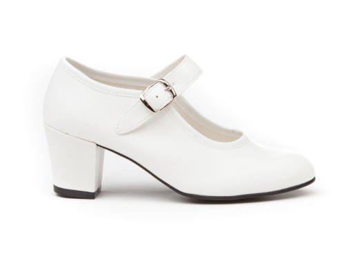 ANGELITOS Zapatos Flamenca Para Niña y Mujer, Mod. 302, Calzado Made In Spain (38, Blanco)